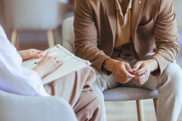 Individual therapy session with counselor and client